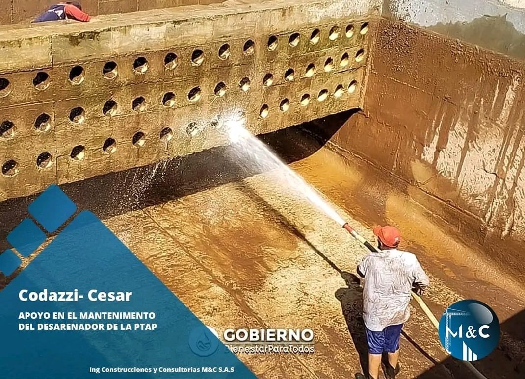 Apoyo en el mantenimiento del desarenador de la PTAP